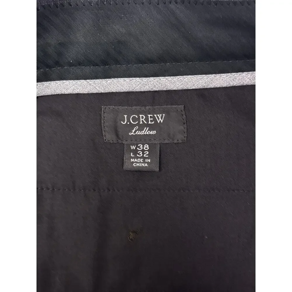 J Crew Ludlow Pants 38 x 30 Mens Black Four Season Wool Trouser